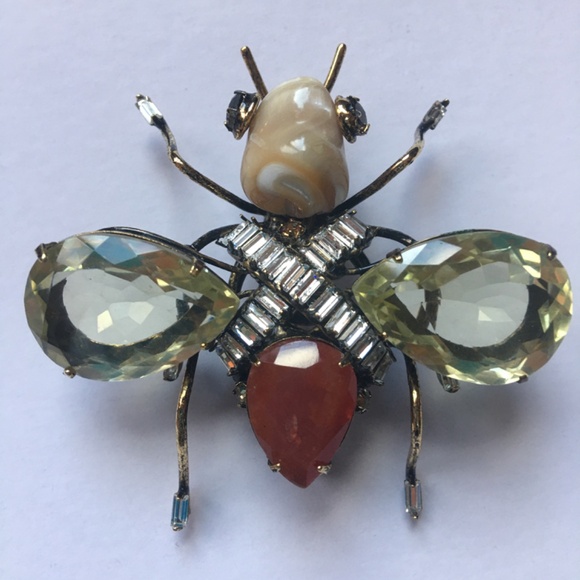C&D JEWELRY Vintage Costume Bee Bug Fly Insect Beetle Brooch Pin Iradj Moini - Picture 6 of 11